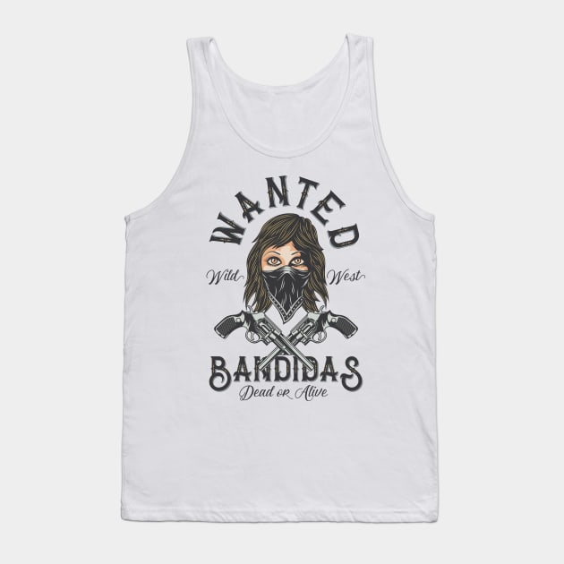 Wanted Bandidas Tank Top by CyberpunkTees